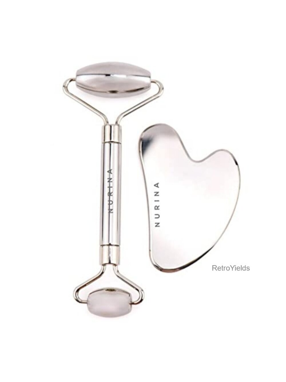 Stainless Steel Ice Roller & Gua Sha Set Facial Massage Kit